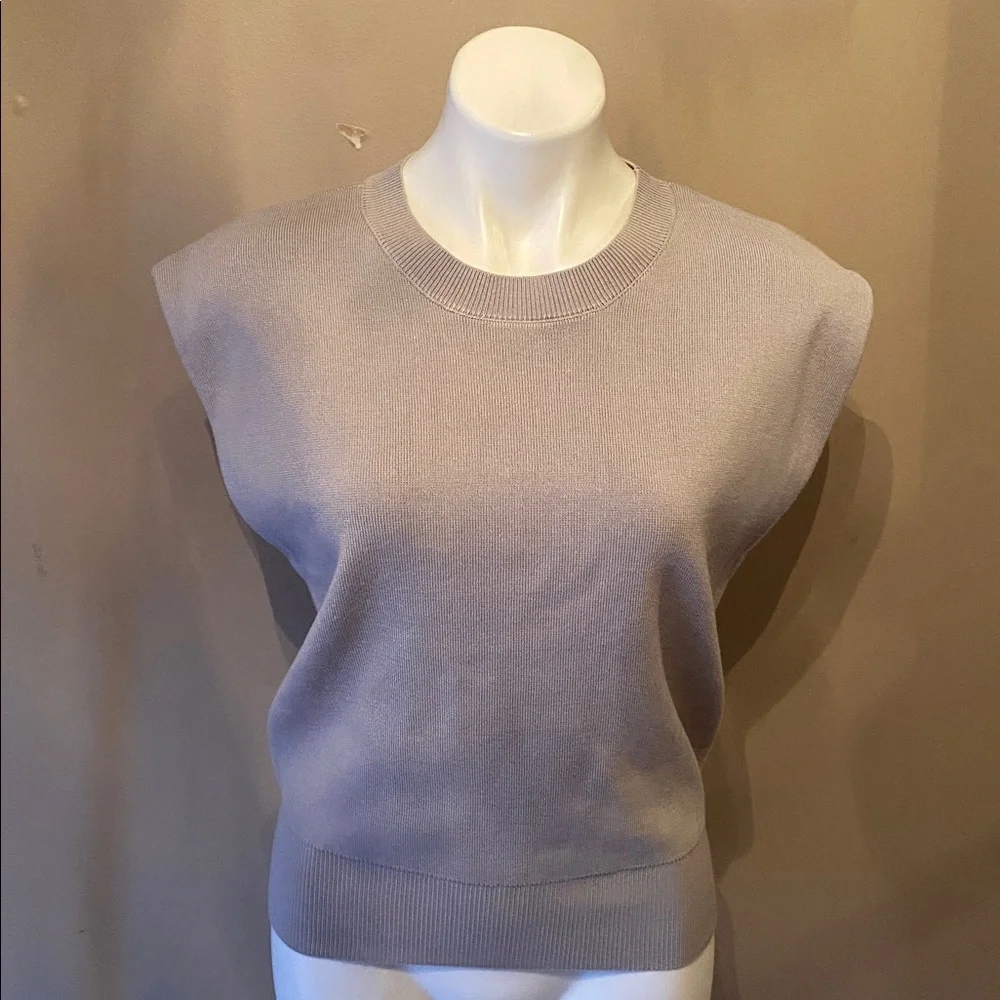 Blue Rain Francesca’s Women's Beige Crew Neck Sweater Vest Size Small